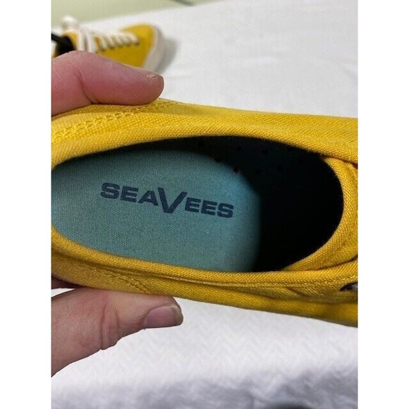 Seavees Monterey Canvas Sneaker Womens Sz 7 Mustard Yellow Lace Up Low Top - Picture 13 of 15
